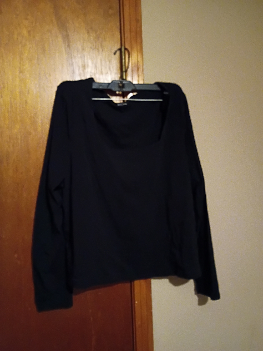 Old Navy Black Long Sleeve Square Neck Top